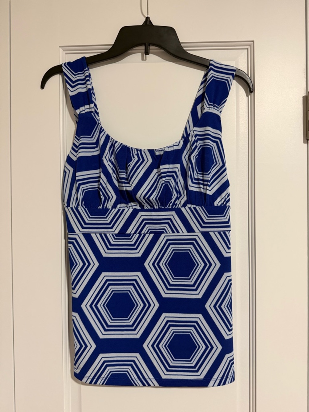 Women’s Ann Taylor Blue and White Tank Top | Size Medium